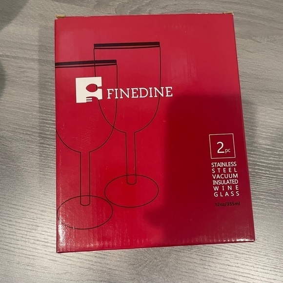 FineDine Premium Stainless Insulated Steel Wine Glasses 12 Oz. – Set of 2 - Picture 5 of 6